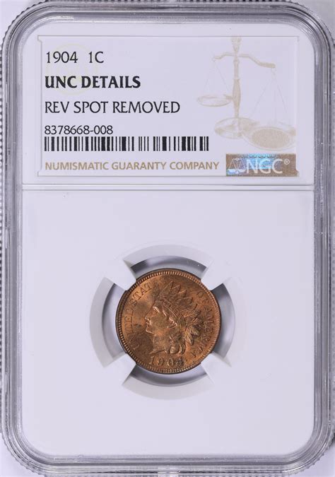 1904 Indian Cent NGC Unc Details (Item 1818157) | GreatCollections Coin ...