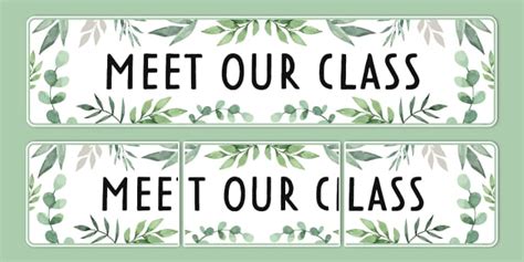 Botanical-Themed Meet Our Class Display Banner - Twinkl