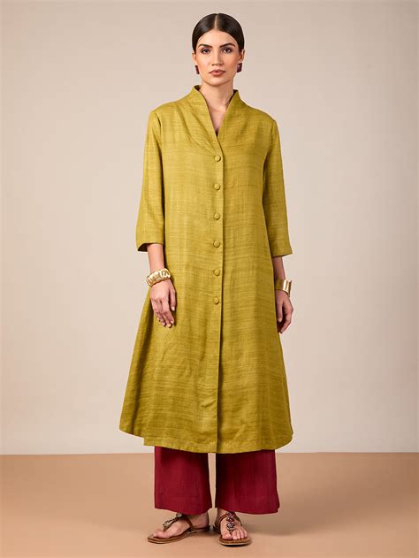 Green Embroidered Silk Blend Dress