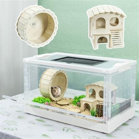 Hamsters Cage Large, Foldable Portable 360° Viewing Ventilated Cages ...