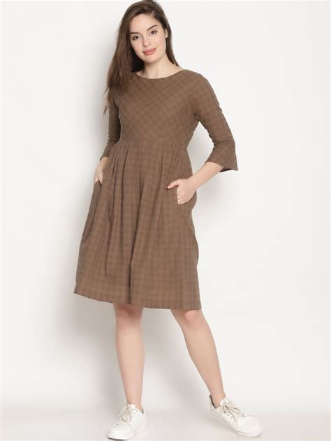 Caramel Checks Dress – Studio Y
