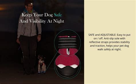 KUTKUT Dog Boots Waterproof Shoes for Dogs with Reflective Straps ...