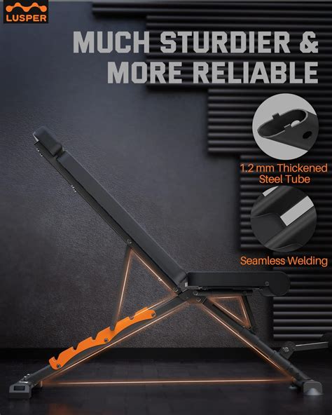 Buy Lusper Zero-Gap Adjustable Weight Bench - 880 LB Stable Workout ...