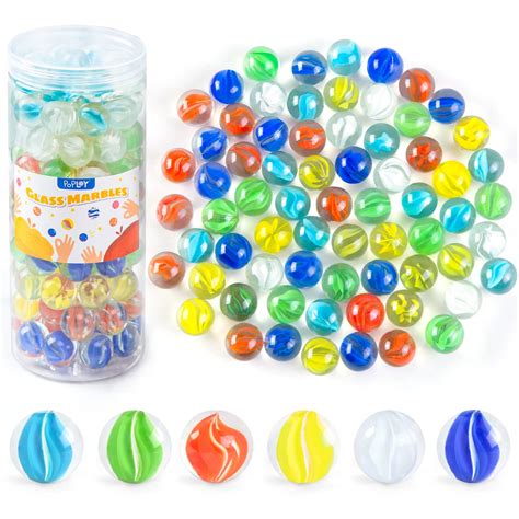 Buy POPLAY 115PCS Colorful Glass Marbles, 5/8 Inch Marbles Bulk Cat ...