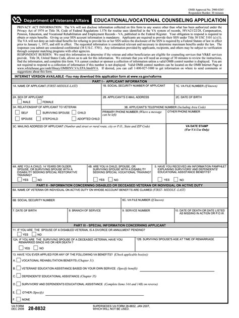 2008 VA Form 28-8832 Fill Online, Printable, Fillable, Blank - pdfFiller