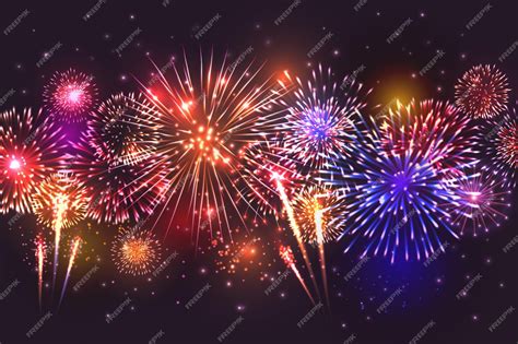 Shiny rainbow firework on starry sky background for Your holiday design ...