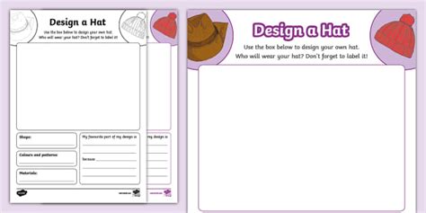 Design a Hat Worksheet