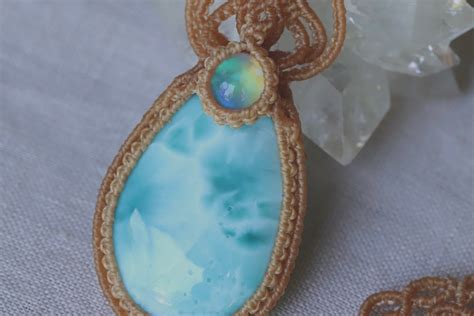 [Precious opal&Larimar] Pendant 〜Kirari〜 | Maktub Jewelry