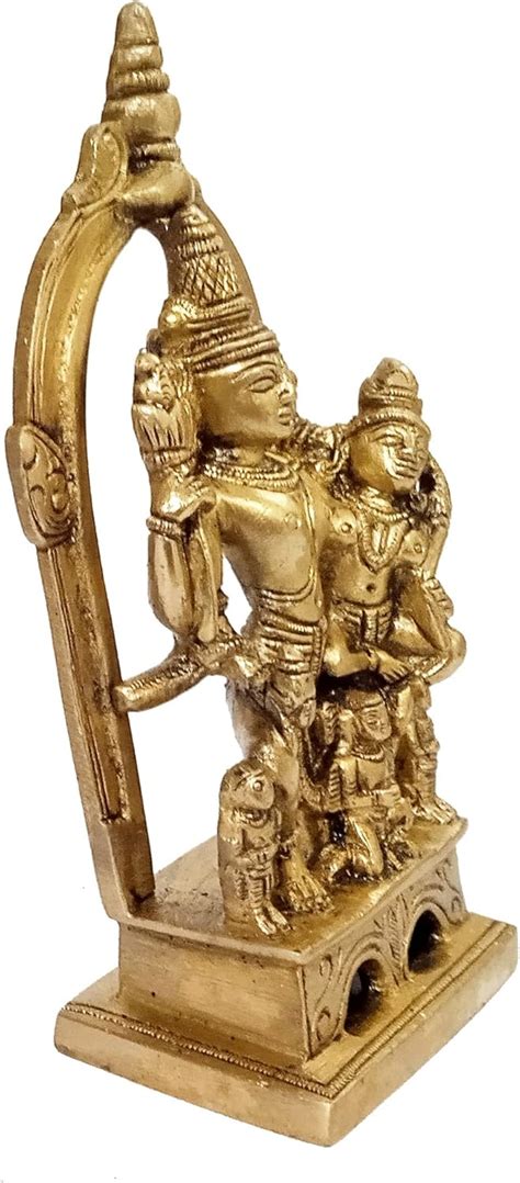 Buy Purpledip Brass Idol Vishnu-Lakshmi (Laxminarayana) Garuda: Rare ...