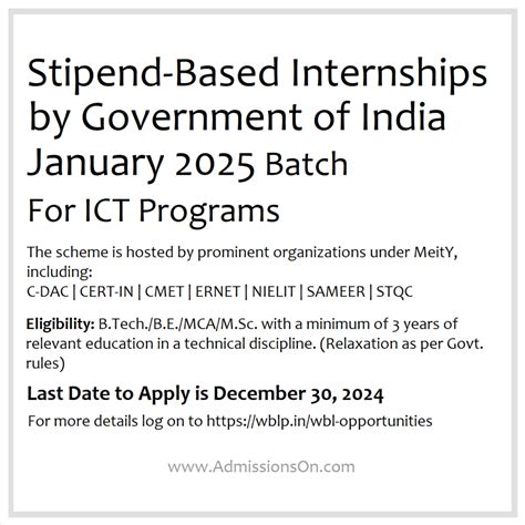 Internship by Government of India 2025 - AdmissionsOn