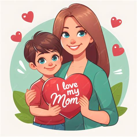 Premium Photo | A mother and her child holding a heart with the words i ...