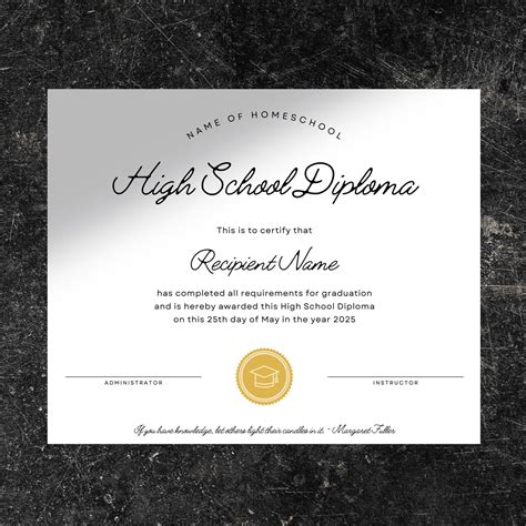 Editable Homeschool Diploma Template Printable Homeschool - Etsy