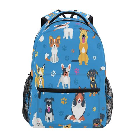 HAIIO Backpack Dogs Paw Footprints Travel Daypack Large Capacity ...