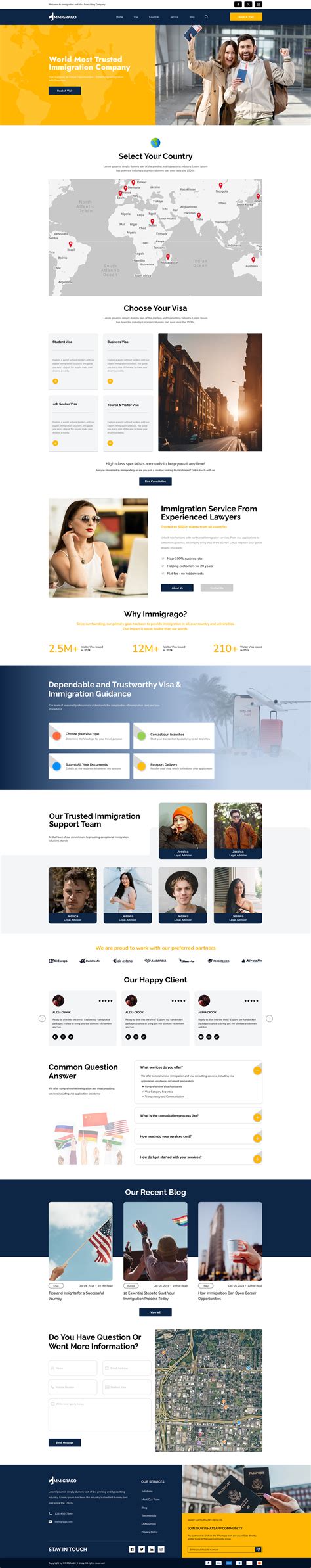 Immigration WordPress Theme For Expert Visa Consulting