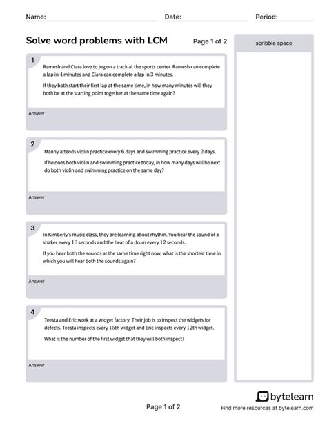 Image result for LCM Math Problems