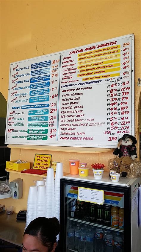 Menu at El Modelo Mexican Foods restaurant, Albuquerque