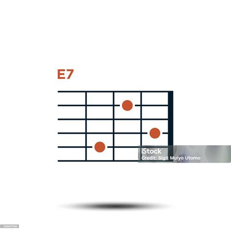 E7 Basic Guitar Chord Chart Icon Vector Template Stock Illustration ...