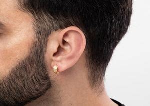 Convex Men's Hoop Earring in Gold From Orionz Jewels