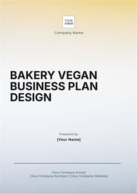 Free Bakery Vegan Business Plan Design Template to Edit Online