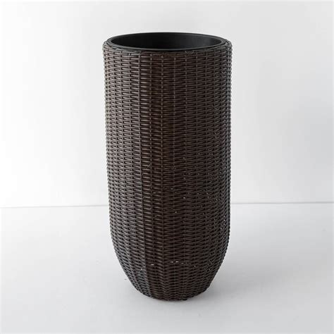 Urn 17.32-in W x 35.43-in H Brown Polyrattan Indoor Planter WP-XL2-DBR ...