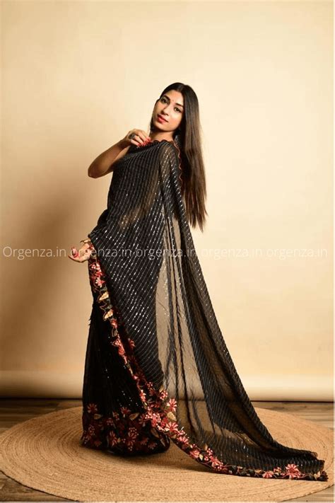Fox Georgette Silk Saree With Sequence Work – Orgenza Store