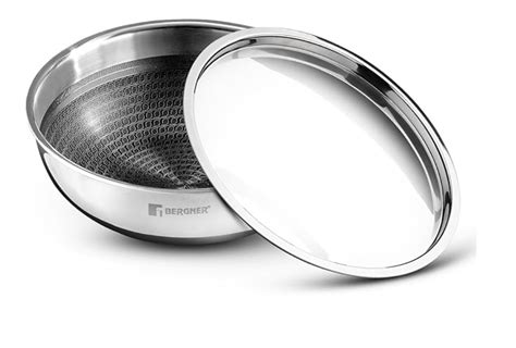 Bergner Hitech Triply Non-Stick 24 cm Tasla, 2.5 L Tasra with Non-Stic ...