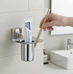 ORCE BATH ARTICLE Tumbler Holder Stand and Glass Toothbrush Holder ...