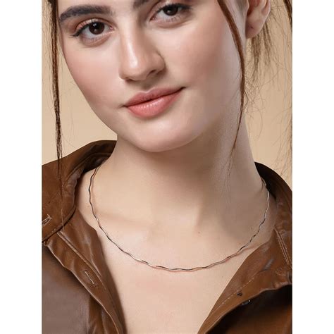 Buy PANASH 925 Sterling Silver- Rose Gold and Rhodium-Plated Chain ...