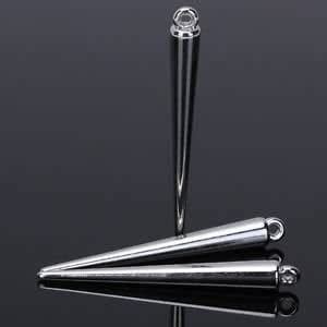 10Pcs Silver Tone Spike Beads Charms Pendants Jewelry Making DIY 2.12 ...