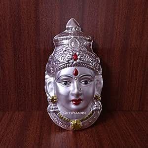 Buy PoojaDecor German Silver Lakshmi Face for Varamahalakshmi Puja ...