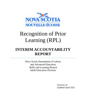 Recognition of Prior Learning (RPL) Doc Template | pdfFiller