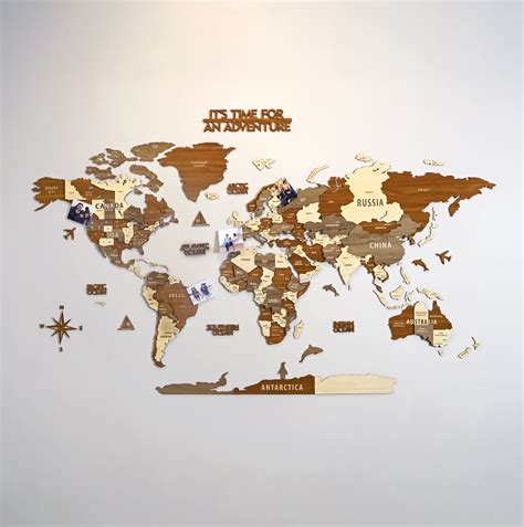 Colorfull Worlds 3d Wooden World Map Multilayered Travel Map States ...