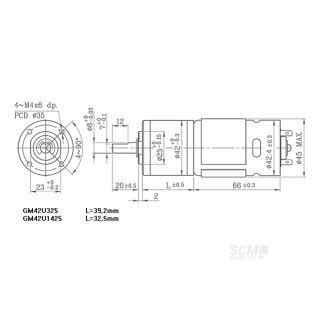 scm-modellbau - Servonaut 12V Antriebsmotor GM42 für Modelle 1:8 - 32 ...
