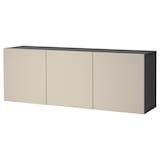 BESTÅ wall-mounted cabinet combination, black-brown/Lappviken black ...
