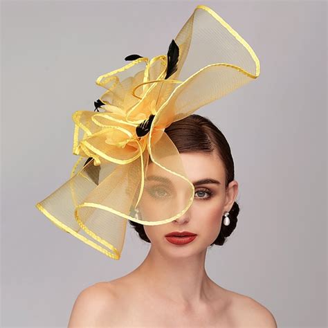 Elegant & Luxurious Feather Linen Rayon Kentucky Hat Fascinators ...