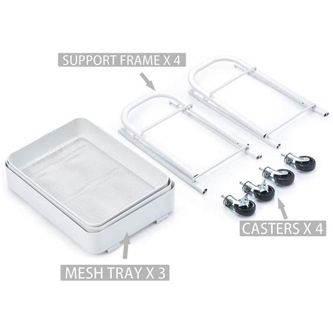 3-Tier Rolling Utility Cart Easy Assembly Storage Shelves Multifunction ...