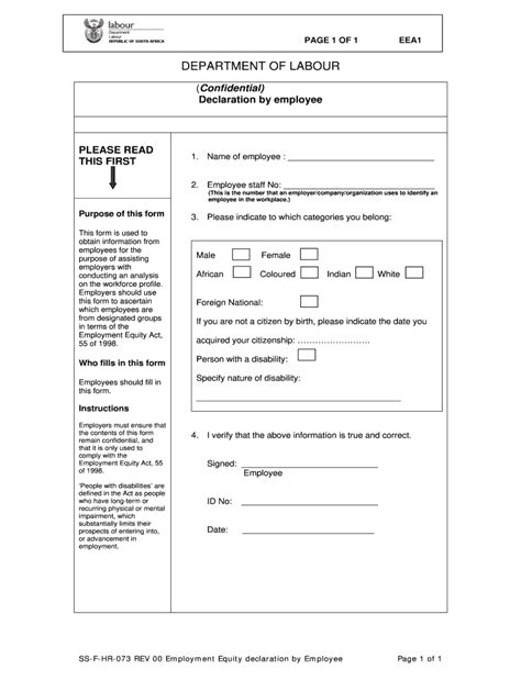 2000 Form ZA DOL Declaration by Employee Fill Online, Printable ...