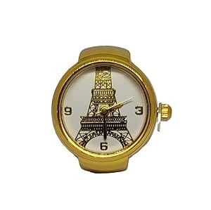 Gold-Tone Ring Watch with Eiffel Tower Dial : Amazon.in: Watches