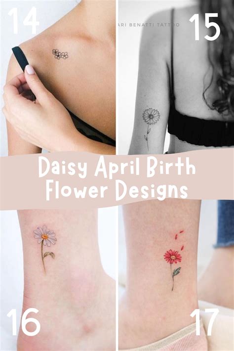 April Birth Flower Tattoo {Daisy + Sweet Pea} - Tattoo Glee