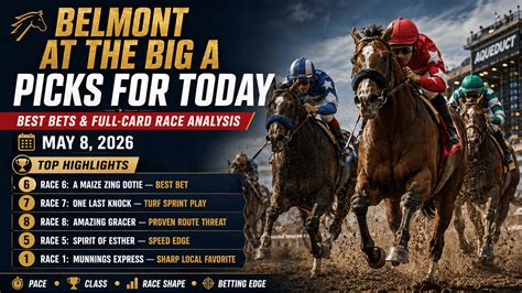 Belmont at the Big A Picks for Today, May 8: Best Bets and Full-Card ...