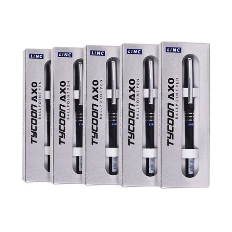 Linc Tycoon Axo Black Ball Point Pen, Pack of 5 (LNTYPAXOBKP5) : Amazon ...