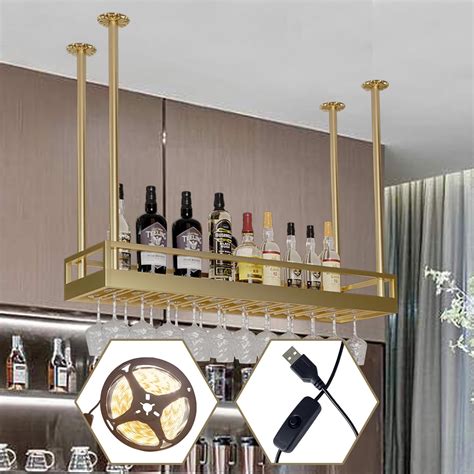 Amazon.com: Industrial Bar Floating Shelf, 31.5" Ceiling Mounted ...