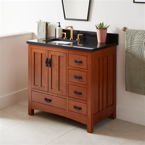 36" Maybeck Vanity - Tinted Oak with Left Offset Rect Undermount Sink ...