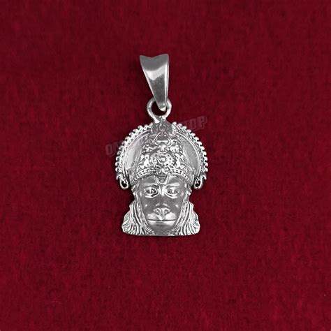 Balaji Sri Hanuman Face Pendant in Sterling Silver