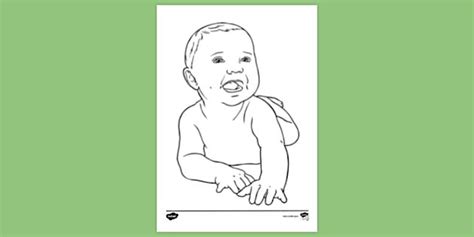 Baby 4 Months Babbling Colouring Sheet | Colouring Sheets
