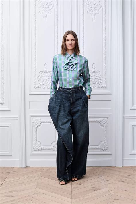 Blouse with Removable Bow Multicolor Check'n'Dior Silk Twill | DIOR