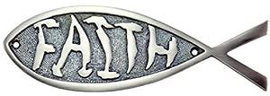 Quality "Faith" Brass Fish Door Sign - Adonai Hardware
