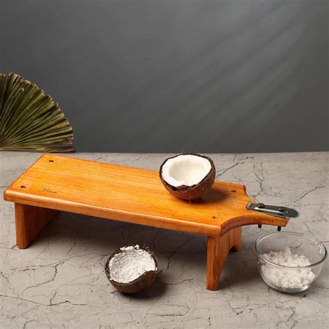 Bmado Heavy Duty Wooden Coconut Grater Scraper Thengai Thuruvi Stool ...
