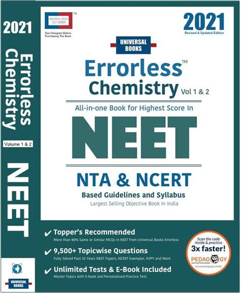 ERRORLESS CHEMISTRY NEET 2021 (Vol 1 & 2) - Digital + Hardcover ...