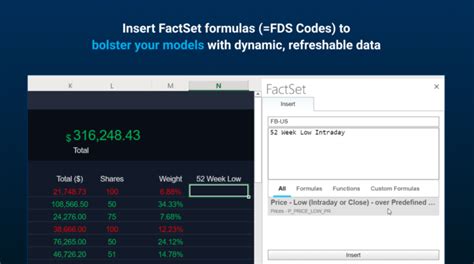 Image result for FactSet Excel-Formula List